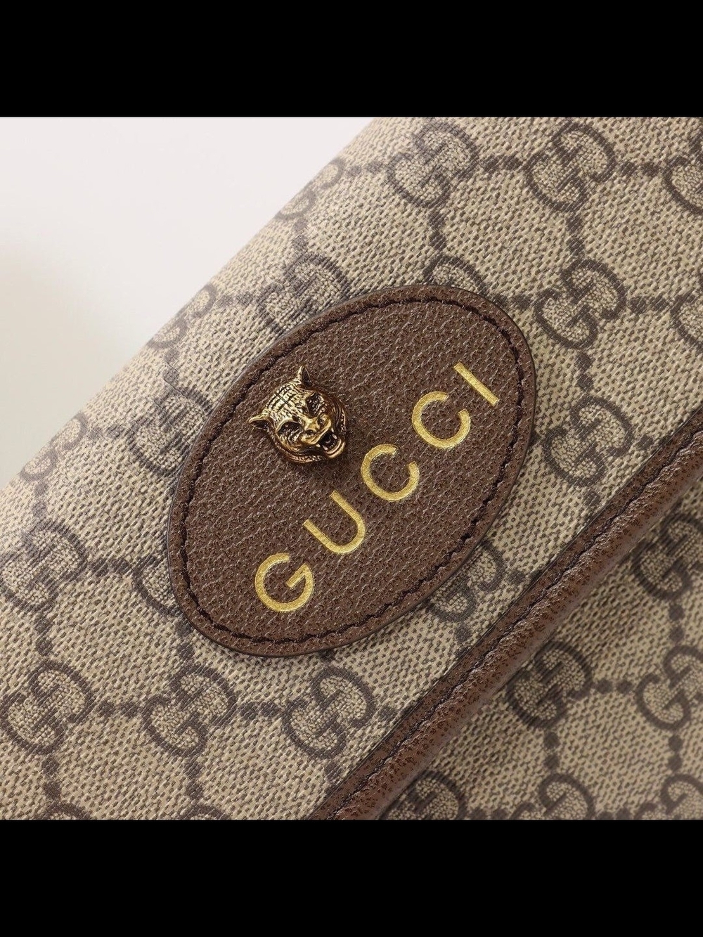 Gucci Brown GG Supreme Crossbody Bag with Red-Green Web Strap - Picture 3 of 7
